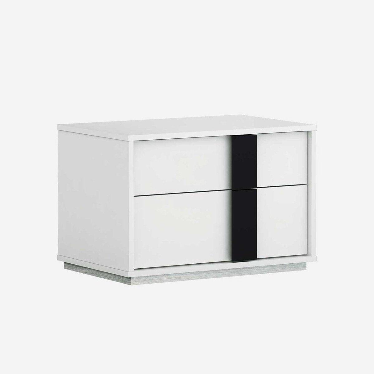 Whiteline Kimberly Small Nightstand NS1617S-WHT/BLK - Bedroom Depot USA