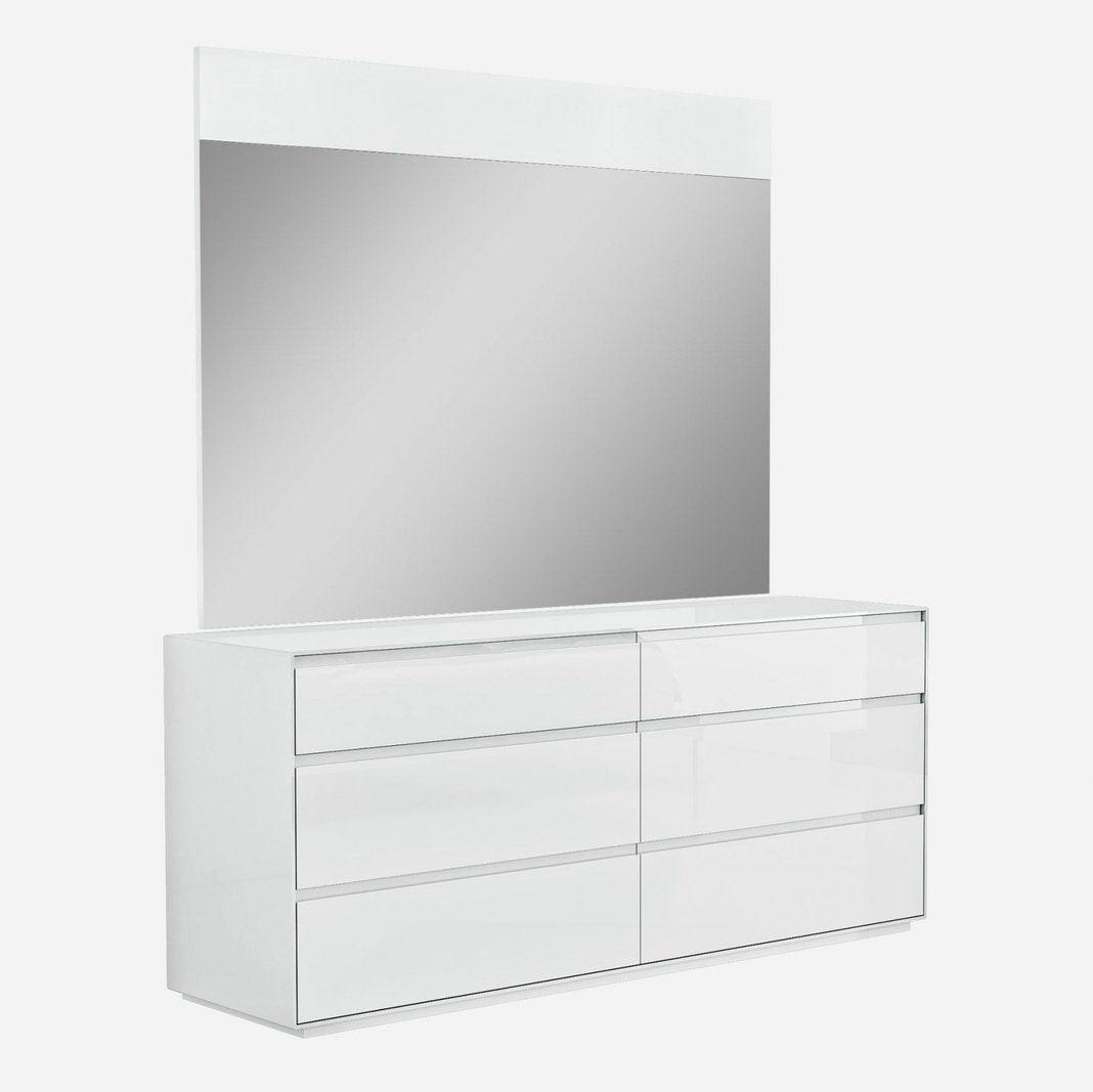 Whiteline Malibu Double Dresser DR1367-WHT - Bedroom Depot USA