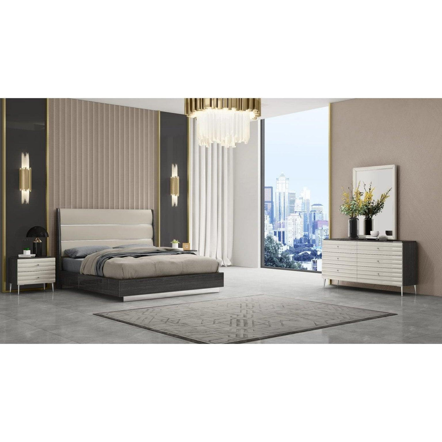 Whiteline Pino Dresser DR1752-DGRY/LGRY - Bedroom Depot USA