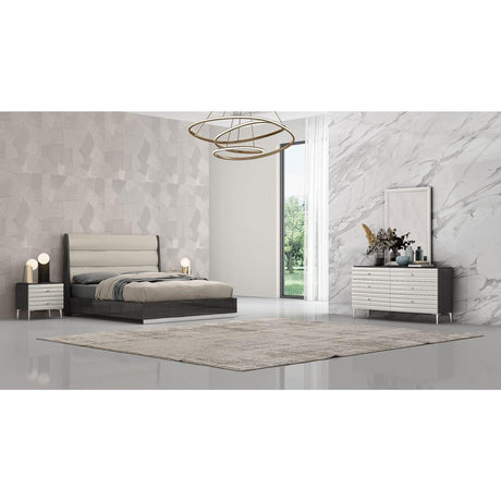 Whiteline Pino Bed King BK1752-DGRY/LGRY - Bedroom Depot USA