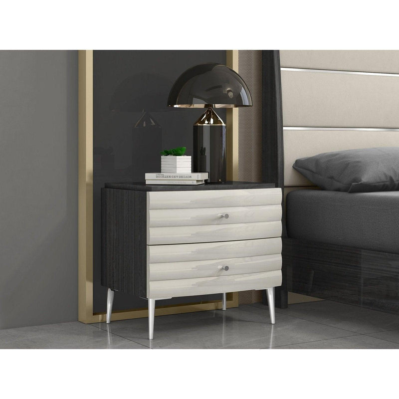 Whiteline Nightstand NS1752-DGRY/LGRY - Bedroom Depot USA