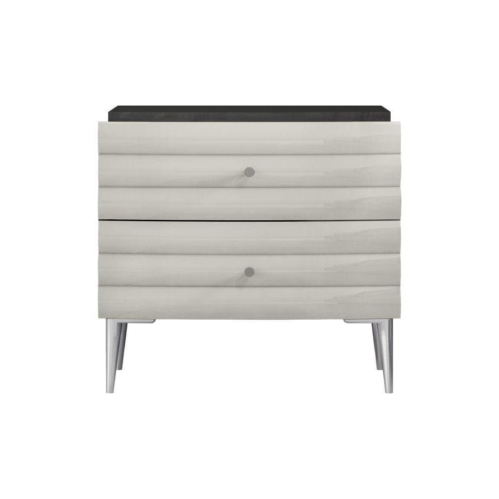 Whiteline Nightstand NS1752-DGRY/LGRY - Bedroom Depot USA