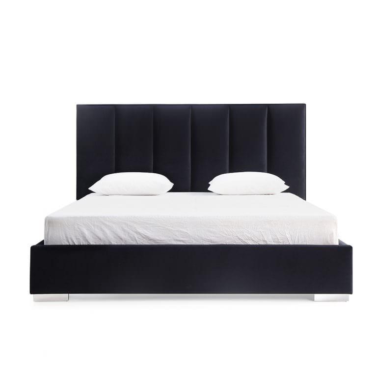 Whiteline Velvet King Bed - Bedroom Depot USA