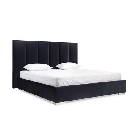 Whiteline Velvet King Bed - Bedroom Depot USA