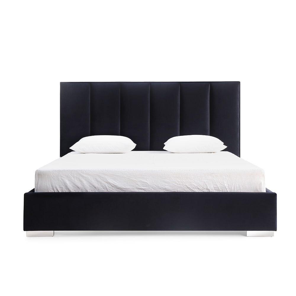 Whiteline Velvet Queen Bed - Bedroom Depot USA