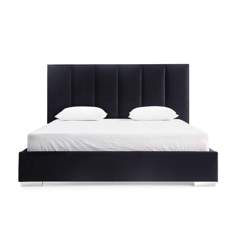 Whiteline Velvet Queen Bed - Bedroom Depot USA