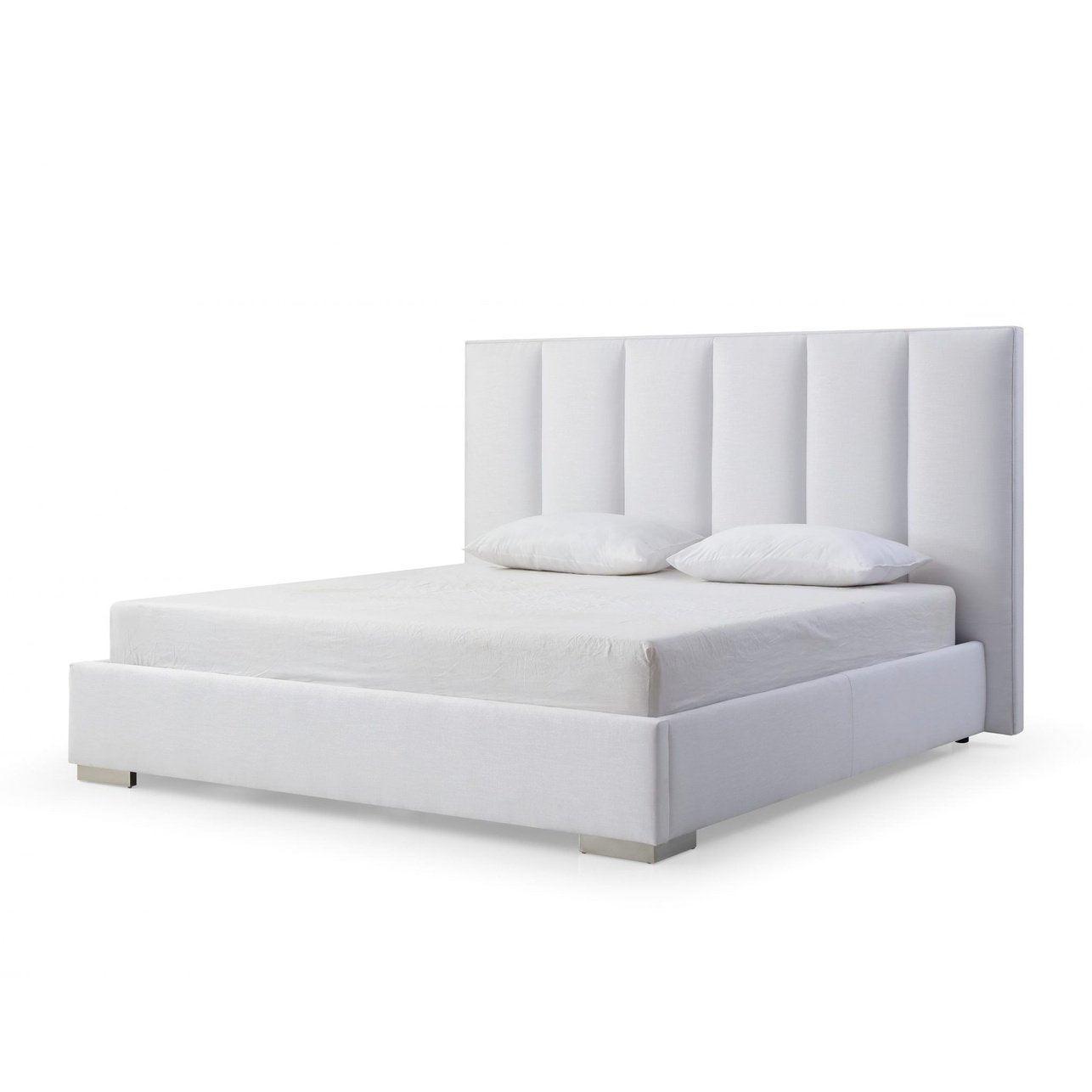 Whiteline Velvet Queen Bed - Bedroom Depot USA