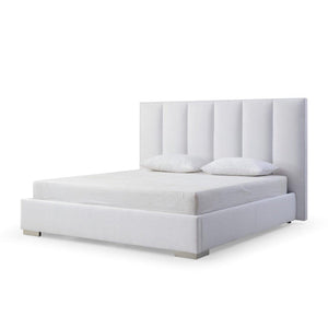 Whiteline Velvet Queen Bed - Bedroom Depot USA