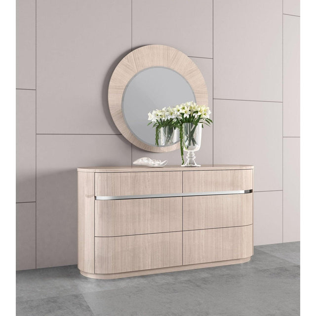 Whiteline Waves Dresser DR1753-BEI - Bedroom Depot USA