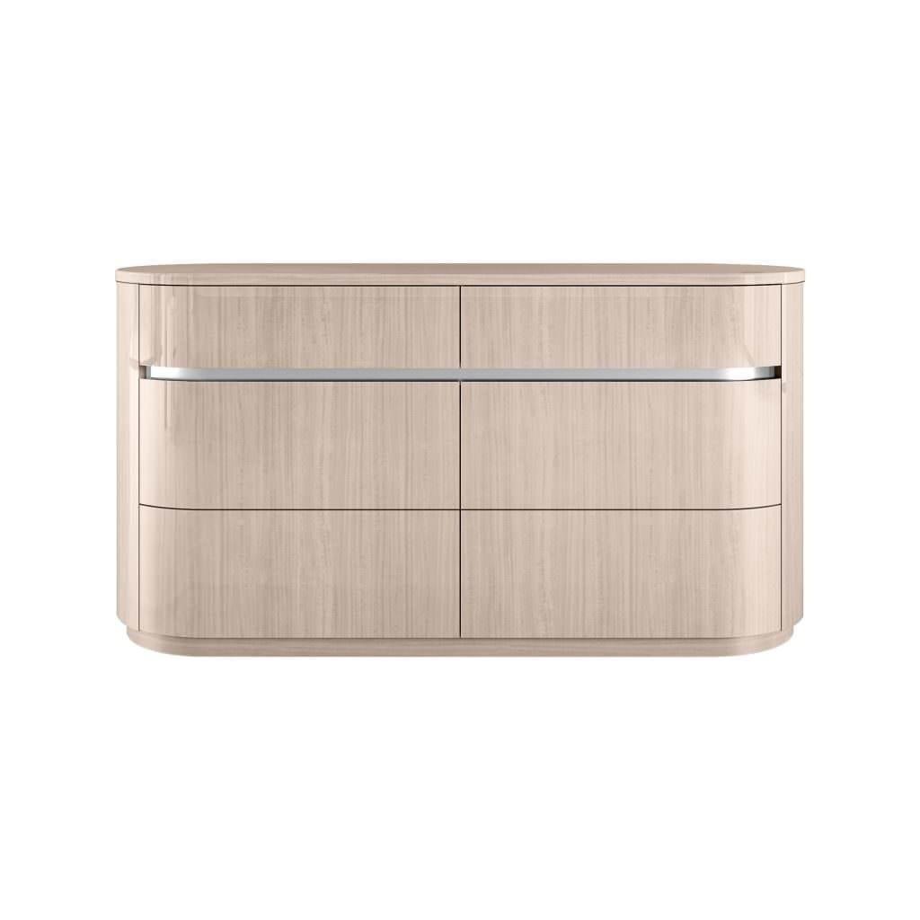 Whiteline Waves Dresser DR1753-BEI - Bedroom Depot USA