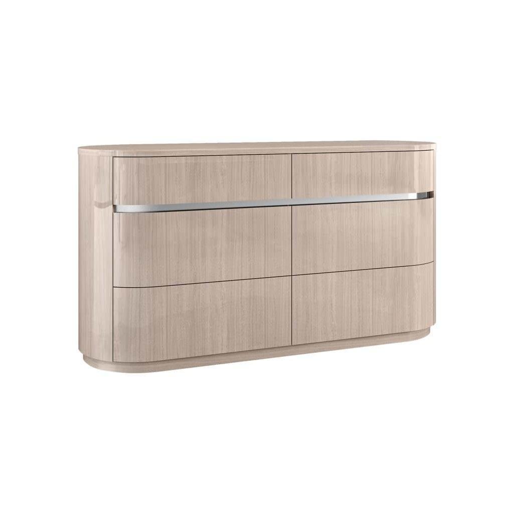 Whiteline Waves Dresser DR1753-BEI - Bedroom Depot USA