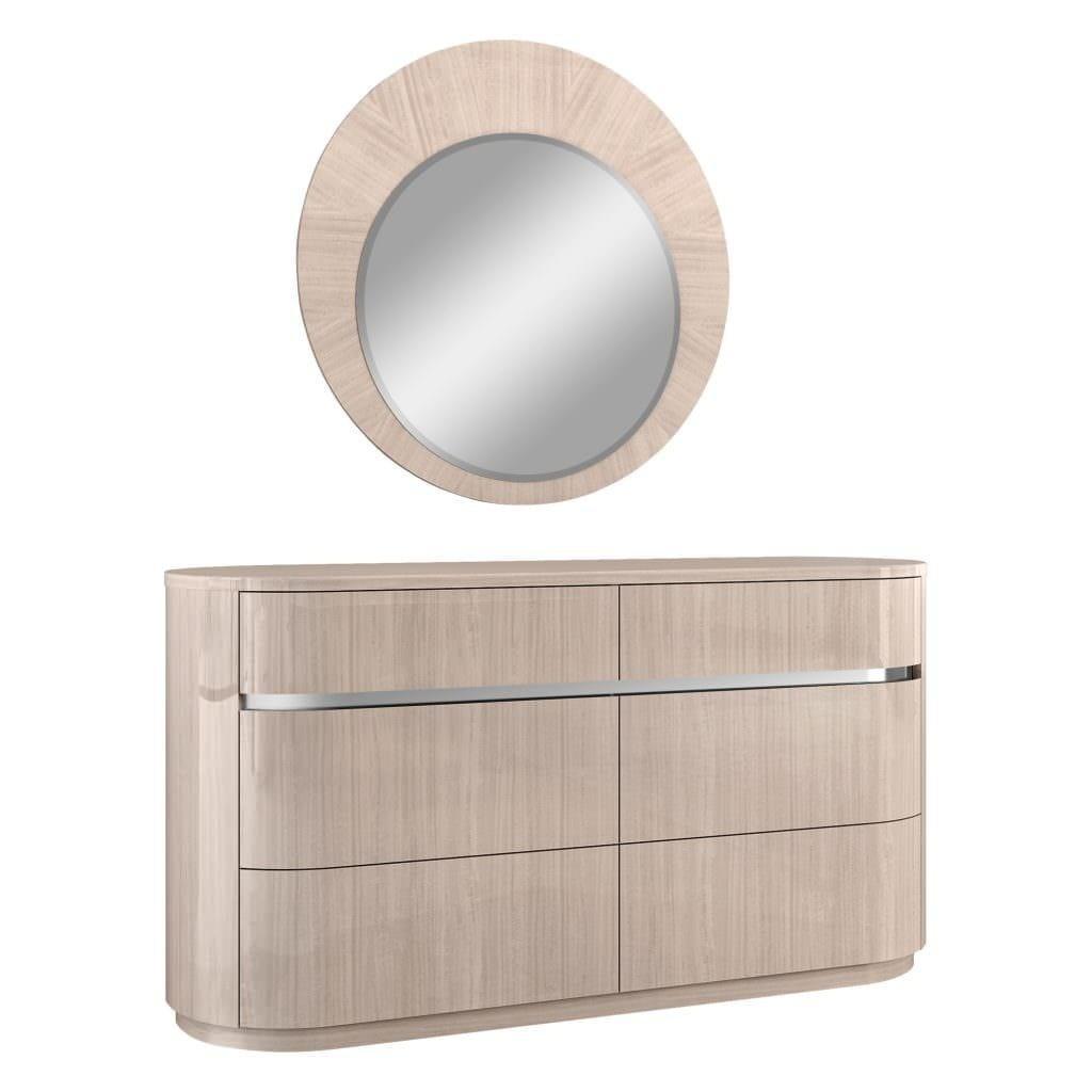 Whiteline Waves Dresser DR1753-BEI - Bedroom Depot USA