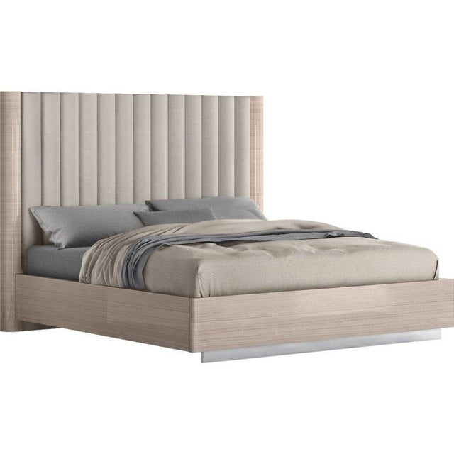 Whiteline Waves Bed King BK1753-BEI/BEI - Bedroom Depot USA