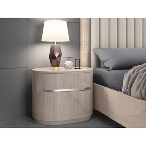 Whiteline Waves Nightstand NS1753-BEI - Bedroom Depot USA