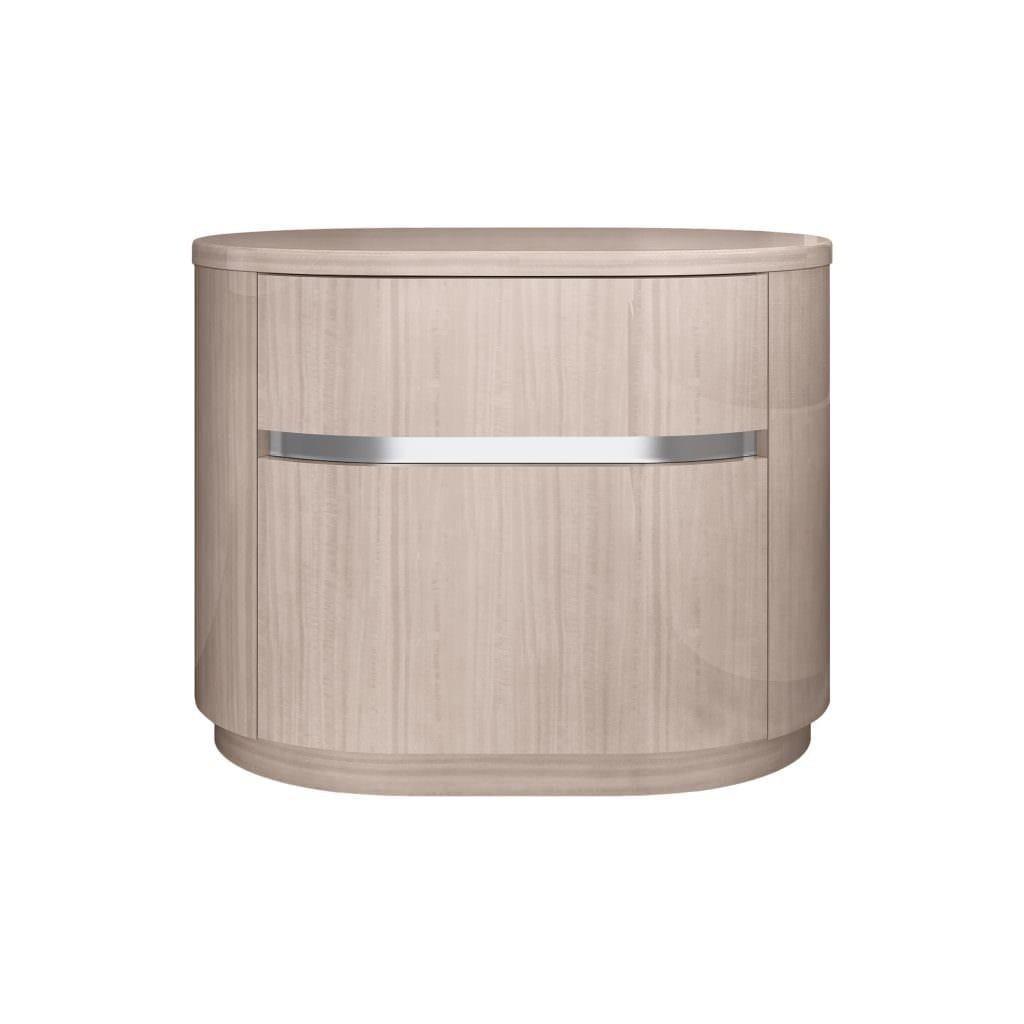 Whiteline Waves Nightstand NS1753-BEI - Bedroom Depot USA